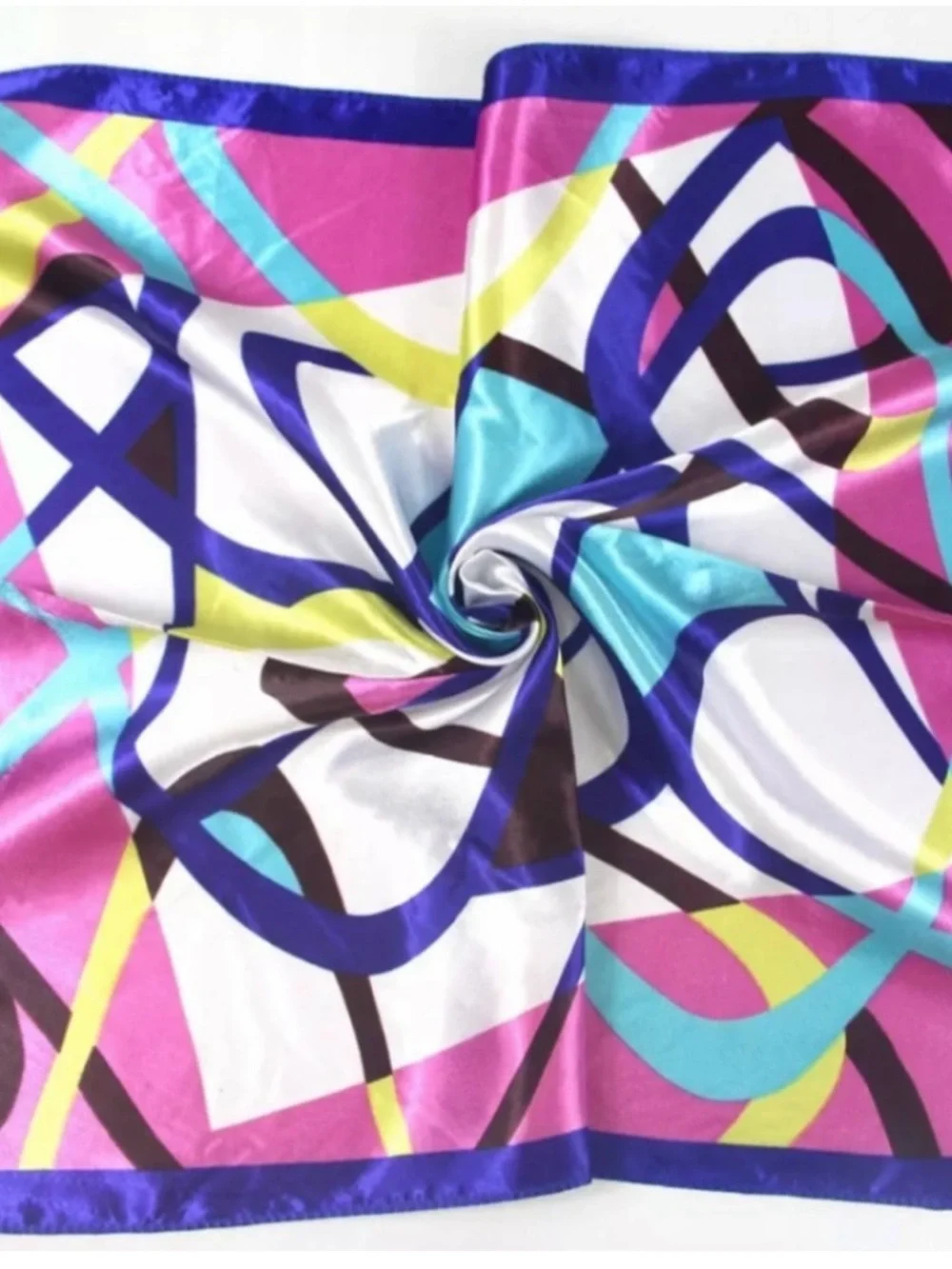 9Pcs Mix Silk-Look Floral Pattern Square Scarf - 50x50cm - Picture 4 of 10